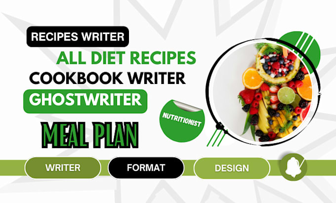 Gig Preview - Be your cookbook writer, cookbook design, recipes and cookbook formatting