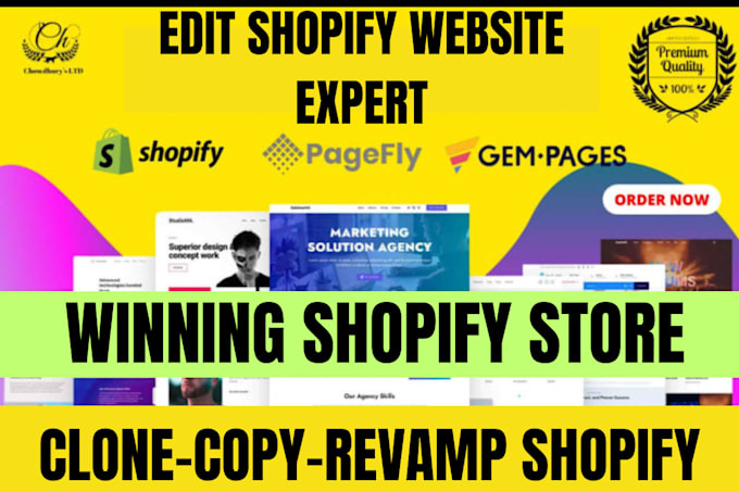 Bestseller - revamp, copy, clone shopify store, edit shopify website, shopify landing page