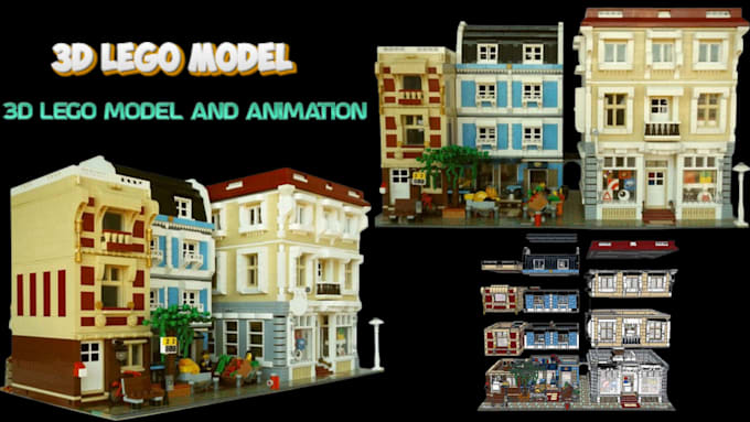 Gig Preview - Design custom lego model lego diorama set 3d lego model manual instruction toys