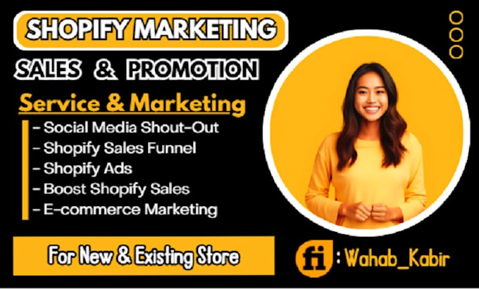 Gig Preview - Shopify marketing shopify promotion be your shopify manager boost sales funnel