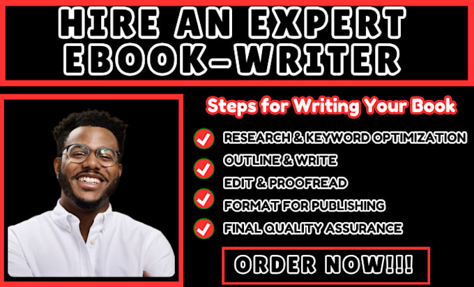 Gig Preview - Be your ebook ghostwriter, amazon kindle ebook writer, ebook writing