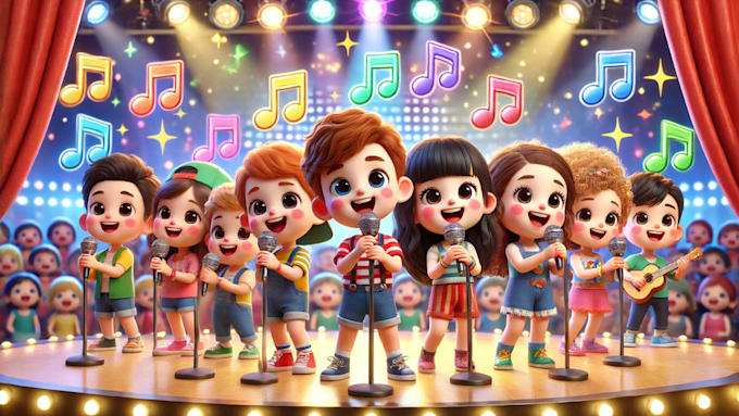 Gig Preview - Compose sing kids song nursery rhymes children song original melody