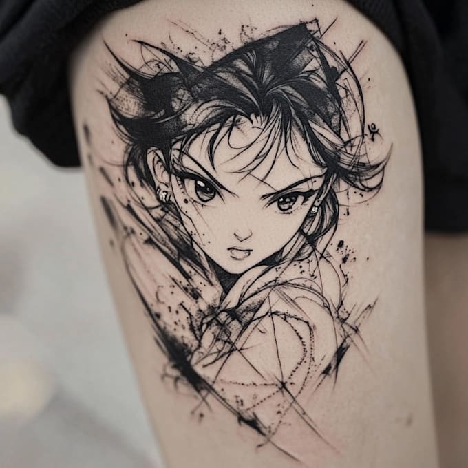 Gig Preview - Make comic cartoon anime tattoo design