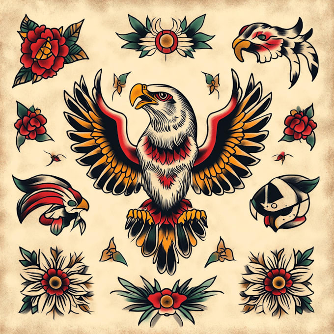 Gig Preview - Create any design in flash traditional tattoo style