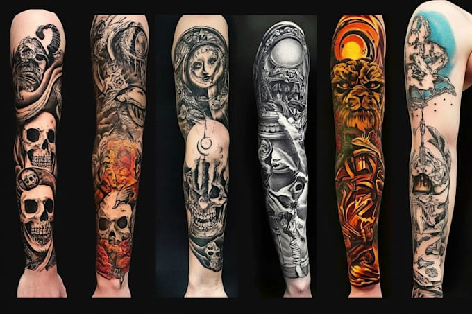 Gig Preview - Create custom tattoo design, tattoo sleeve