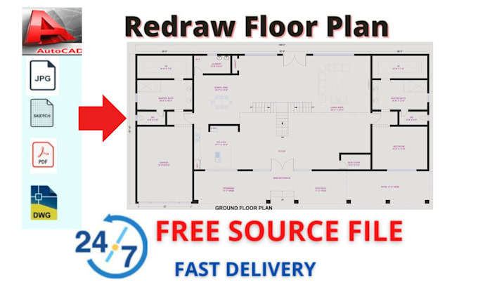 Gig Preview - Redraw 2d floor plan