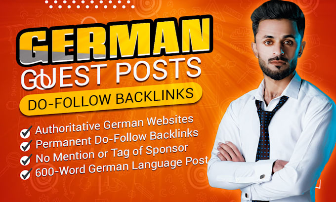 Gig Preview - Build quality german high authority guest posts dofollow white hat SEO backlinks