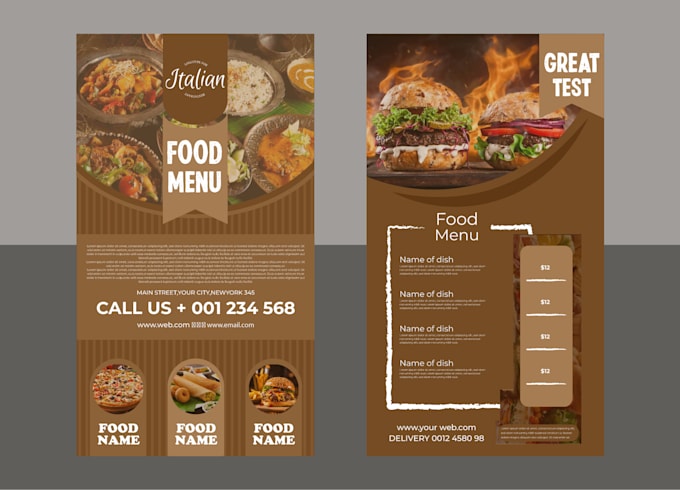 Gig Preview - Create a creative restaurant menu design