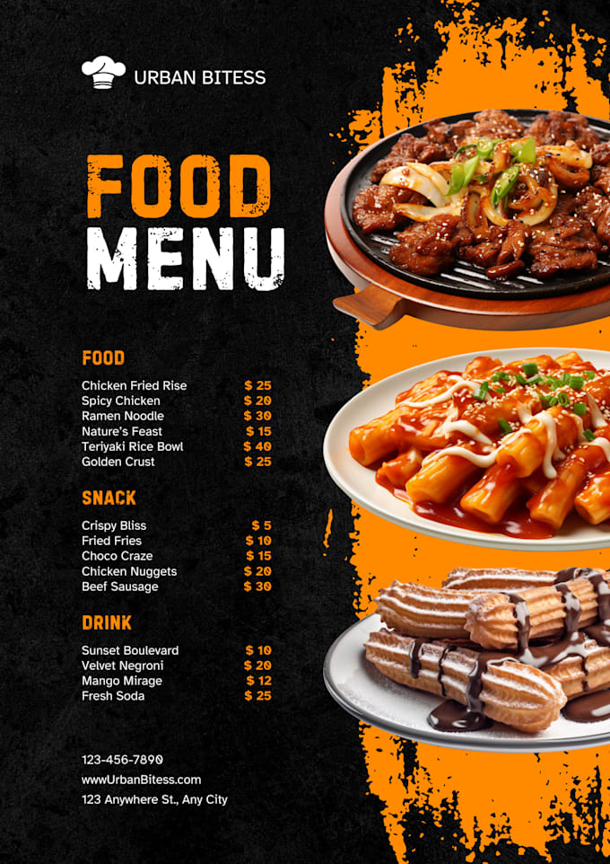 Bestseller - create eye catching food menu for your social media and restaurant