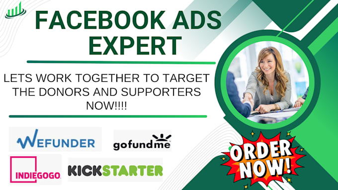 Gig Preview - Run targeted facebook ads for your crowdfunding kickstarter indiegogo campaign