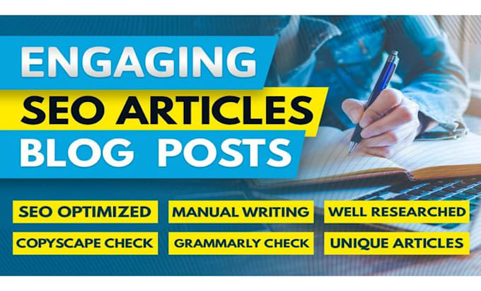 Gig Preview - Write engaging, SEO optimized articles or blog posts in 24hr