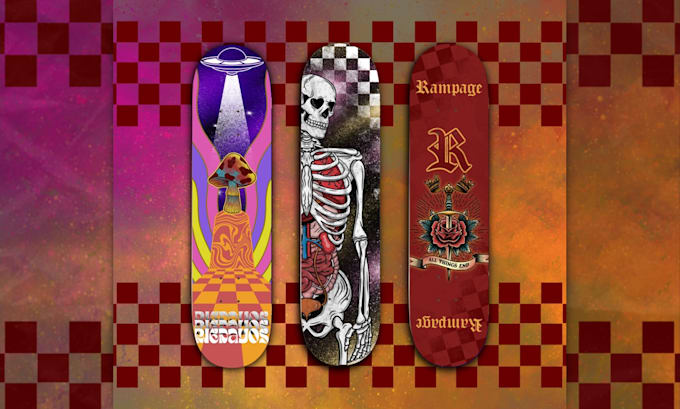 Gig Preview - Make psychedelic skull skateboard deck clothing brand