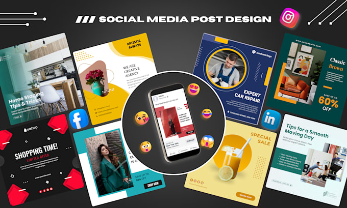 Bestseller - create instagram posts, facebook posts, social media graphics, banner ad