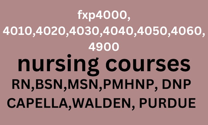 Gig Preview - Do your capella flexpath nursing rn, bsn, msn, pmhnp dnp in 10 weeks