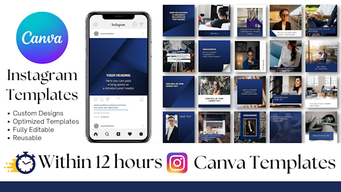 Gig Preview - Design unique canva instagram templates to boost your feed