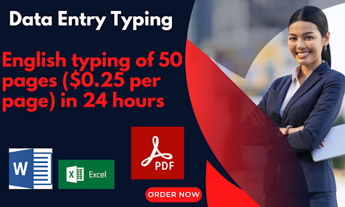 Bestseller - do professional data entry typing PDF convert to word excel