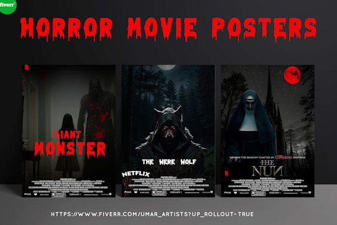 Gig Preview - Make horror movie posters for you in 8 hours