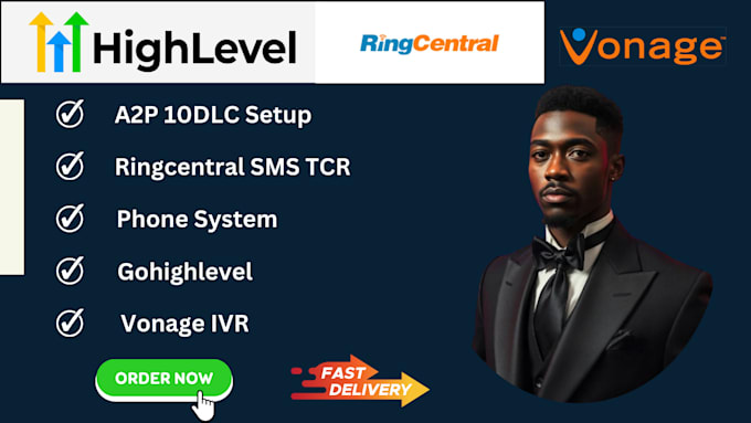 Bestseller - a2p 10dlc SMS approved on gohighlevel ringcentral SMS tcr vonage ivr