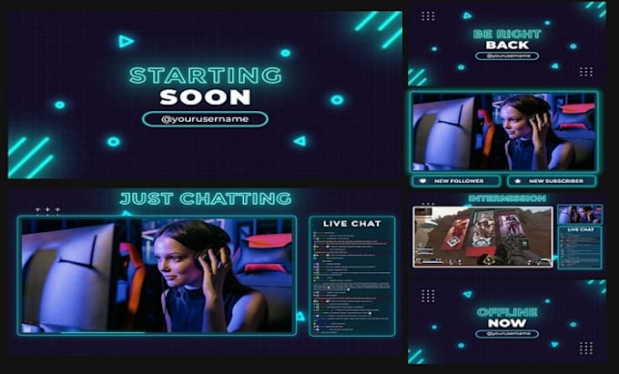 Gig Preview - Design twitch overlays, stream overlays, twitch logo, panels, alerts, and emotes