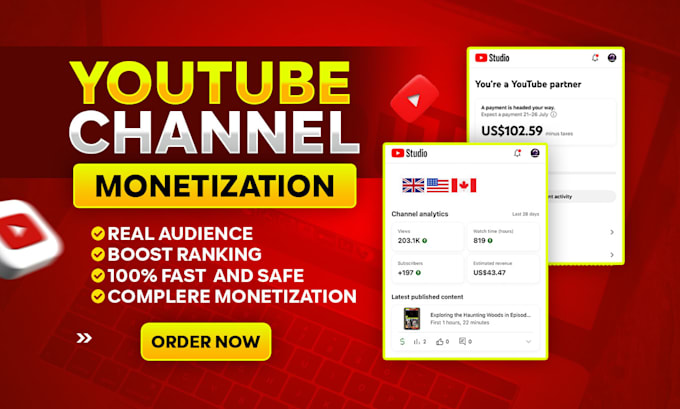 Gig Preview - Do complete youtube channel monetization promotion