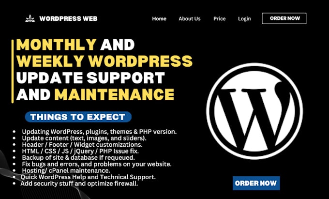 Gig Preview - Provide monthly wordpress maintenance, support and tech help