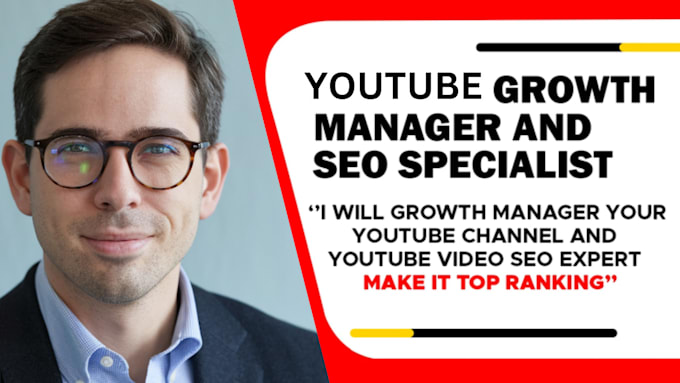 Gig Preview - Do your yt channel growth manager and video SEO specialist