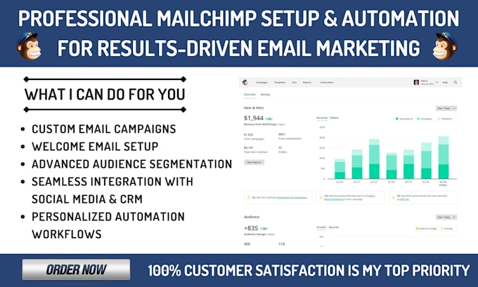 Gig Preview - Setup mailchimp automation campaign newsletter email template email marketing