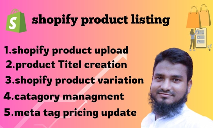 Gig Preview - Do shopify product listing product upload and data entry