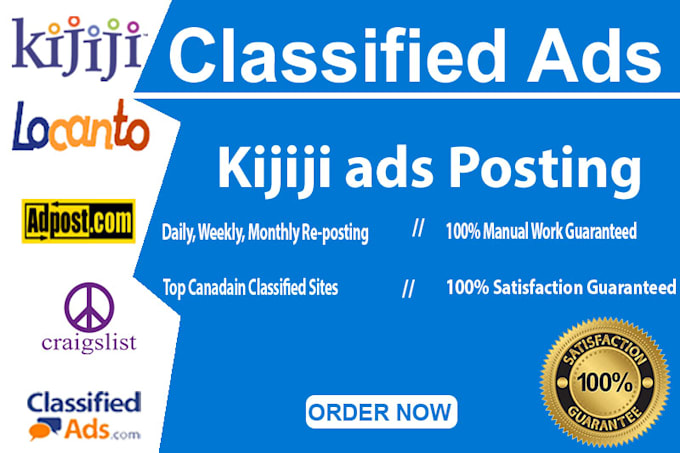 Gig Preview - Post your ads on kijiji canadian top classified site repost