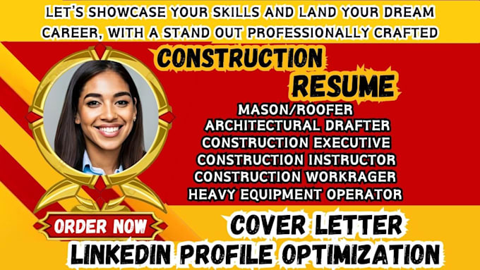 Gig Preview - Craft high impact construction manager, civil engineer, and architect resume, CV