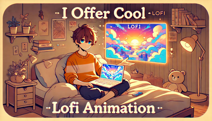 Gig Preview - Make lofi loop animation illustration