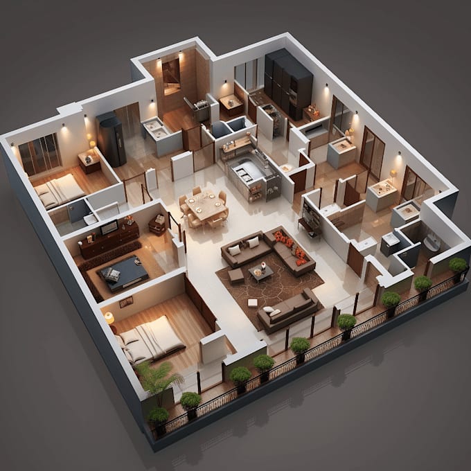 Gig Preview - Redraw design 2d and 3d floor plan