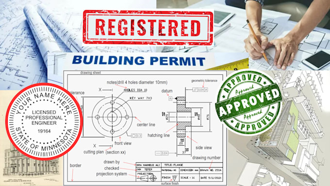 Gig Preview - Pe stamp, review and seal architectural drawings in USA for city permit approval