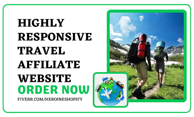 Gig Preview - Build travel website automated travel affiliate website for passive income