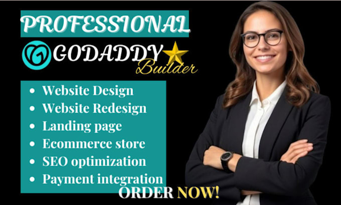 Gig Preview - Design redesign godaddy website, godaddy seo