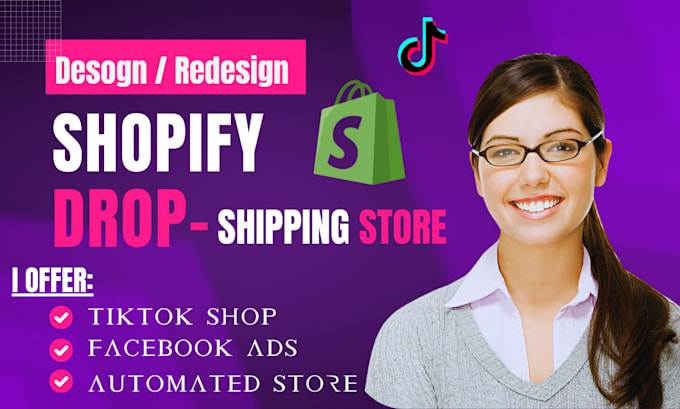 Gig Preview - Design, redesign shopify store, shopify dropshipping store, shopify website