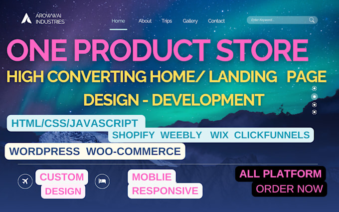 Gig Preview - Design responsive high converting landing page, product page