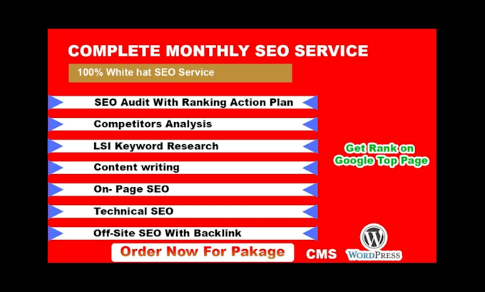 Gig Preview - Seo specialist for wordpress website, on page,off page