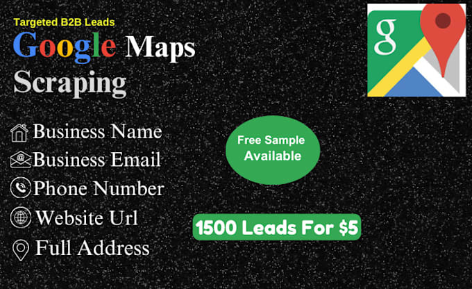 Gig Preview - Scrap google maps for b2b lead generation, business leads