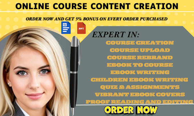 Gig Preview - Create online course creation course content course curriculum as course creator