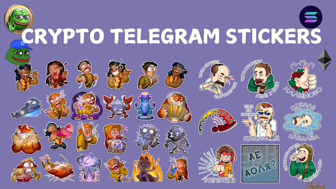 Gig Preview - Design crypto telegram stickers, cartoon stickers, animated stickers