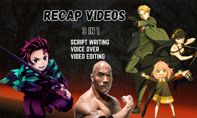 Gig Preview - Create engaging movie and anime recap, manhwa recap for youtube success