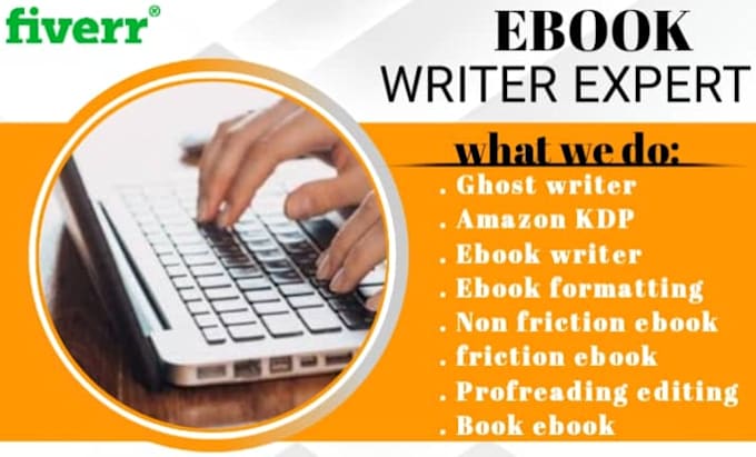 Gig Preview - Ebook ghostwriter amazon KDP ebook writer books and ebook writing ebook editing