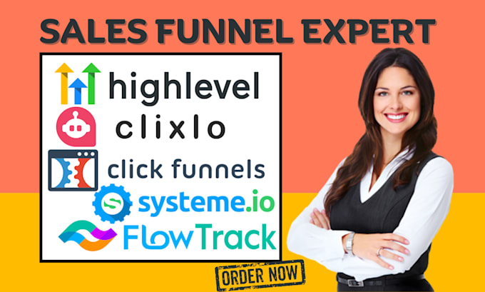 Gig Preview - Setup gohighlevel carrd tilda leadpages clixlo flowtrack systeme io clickfunnels