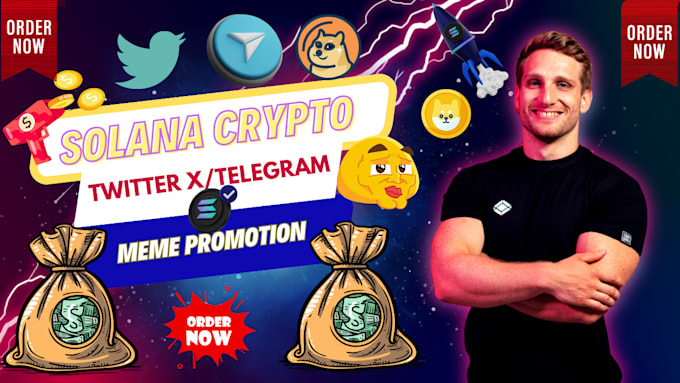 Gig Preview - Do crypto promotion on twitter, telegram, and show ads for solana meme project