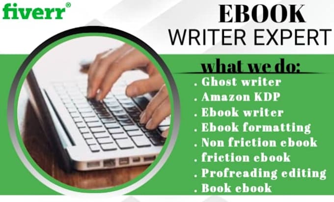 Gig Preview - Be ebook ghostwriter, amazon kindle, ebook writer, ghost book and ebook writer