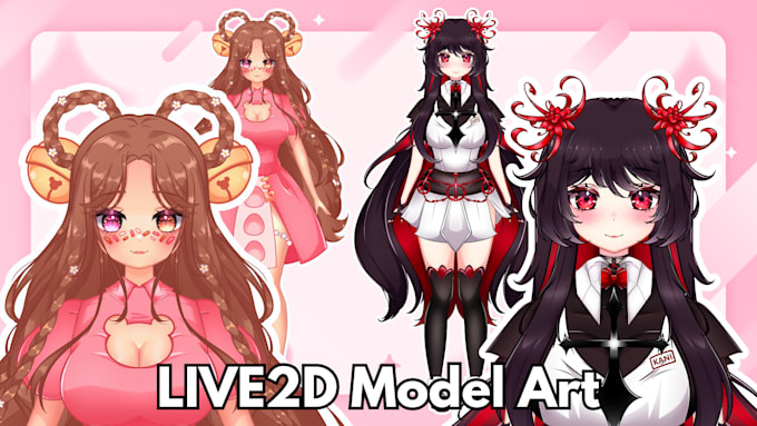 Gig Preview - Design and rig vtuber live2d model art