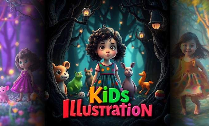 Bestseller - draw 3d children story book illustration and book cover