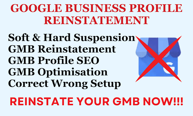 Gig Preview - Reinstate suspended gmb profile, fix google my business profile suspension