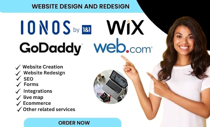 Bestseller - create outstanding wix webcom ionos godaddy website seo redesign